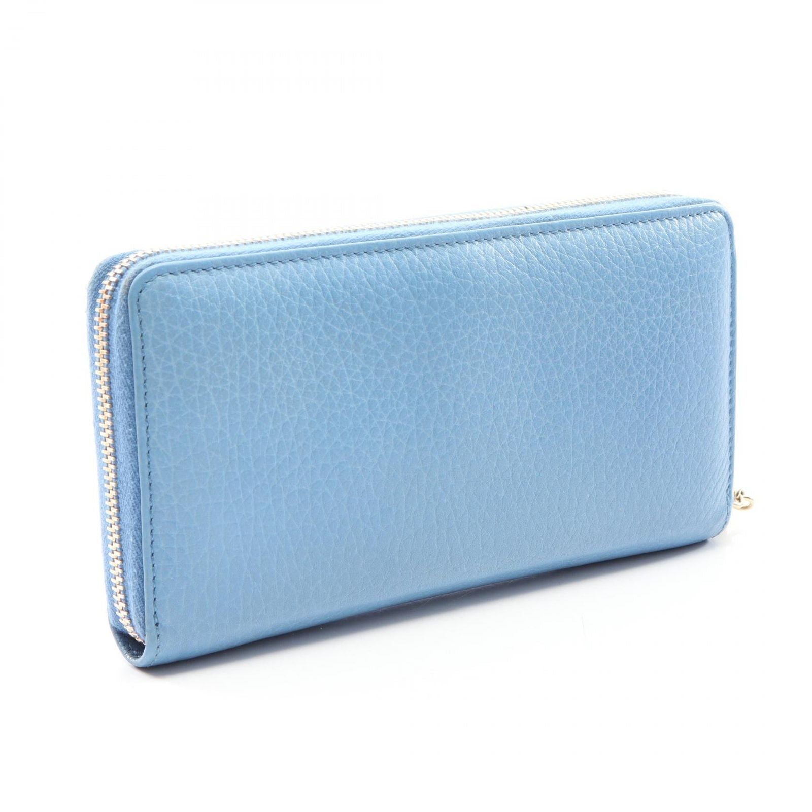 Gucci Round Wallet Bamboo Blue Leather — view 2