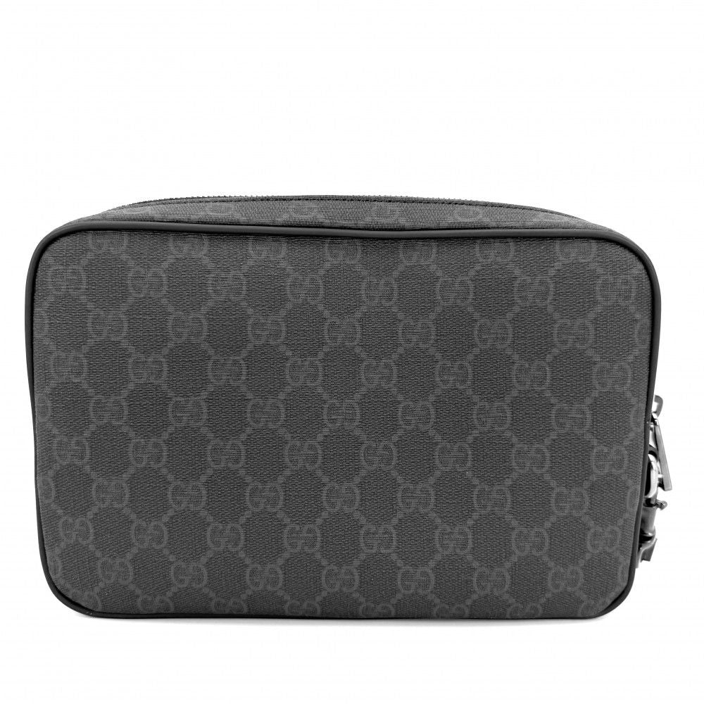 Gucci Clutch Second Pouch GG Supreme Canvas Leather Black Gunmetal — view 2