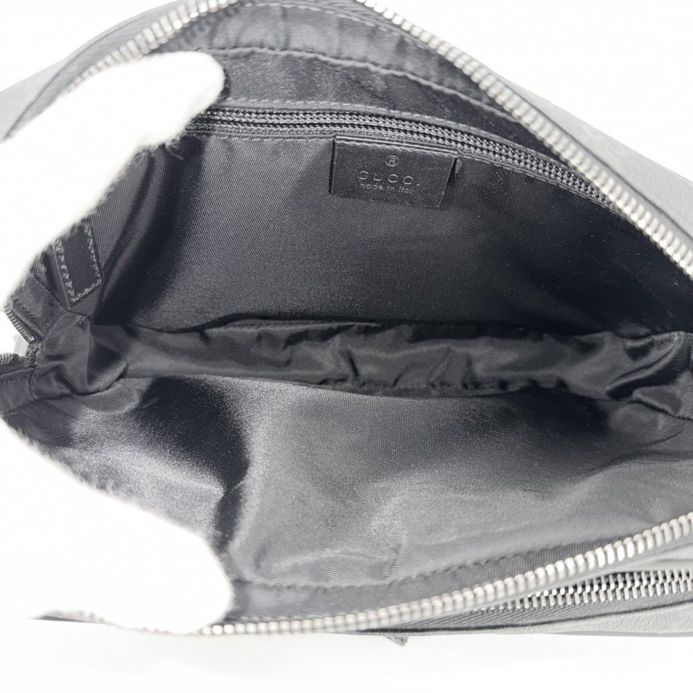 Gucci Clutch Second Pouch GG Supreme Canvas Leather Black Gunmetal — view 5