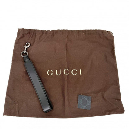 Gucci Clutch Second Pouch GG Supreme Canvas Leather Black Gunmetal — view 8