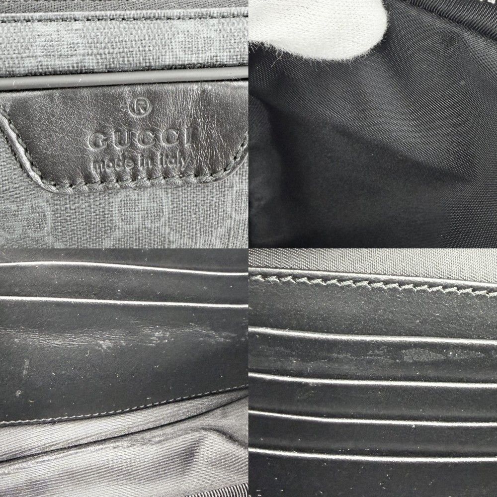 Gucci Clutch Second Pouch GG Supreme Canvas Leather Black Gunmetal — view 6