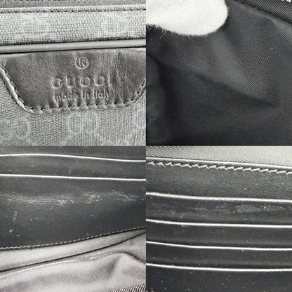 Gucci Clutch Second Pouch GG Supreme Canvas Leather Black Gunmetal — view 6