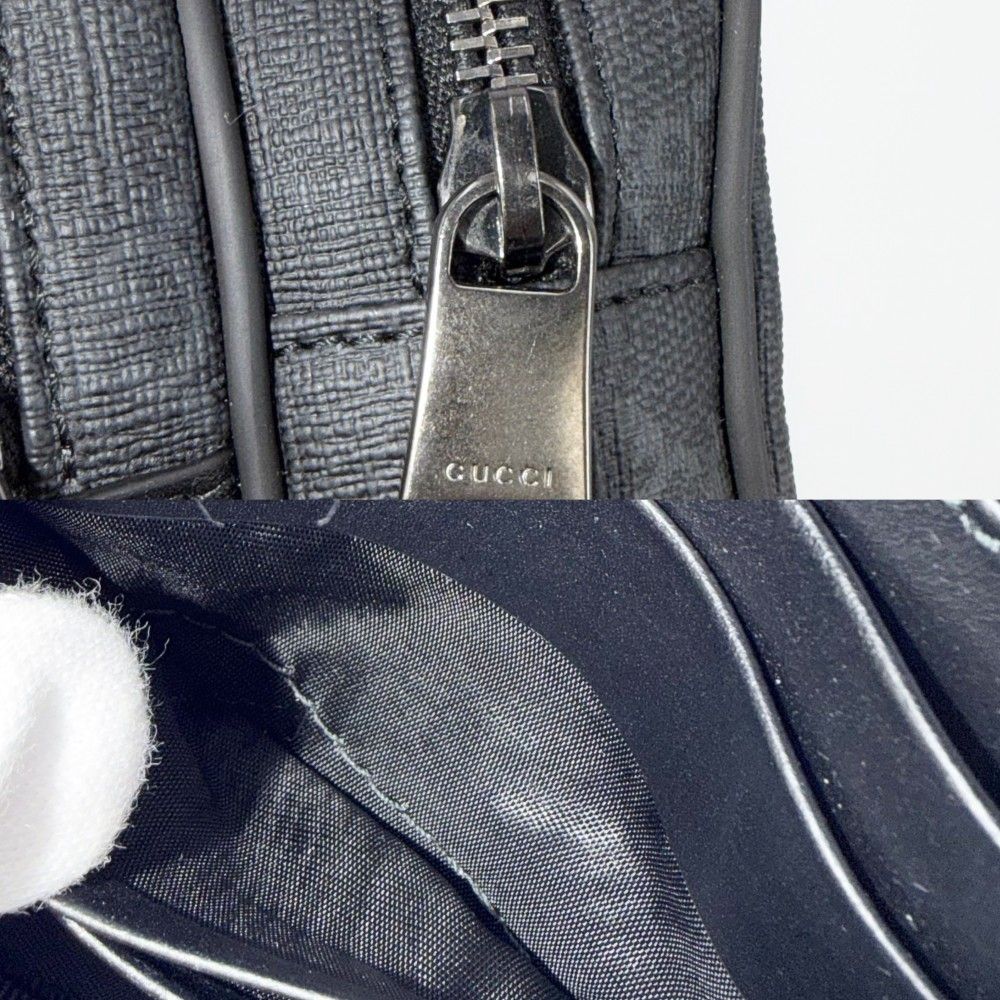 Gucci Clutch Second Pouch GG Supreme Canvas Leather Black Gunmetal — view 7