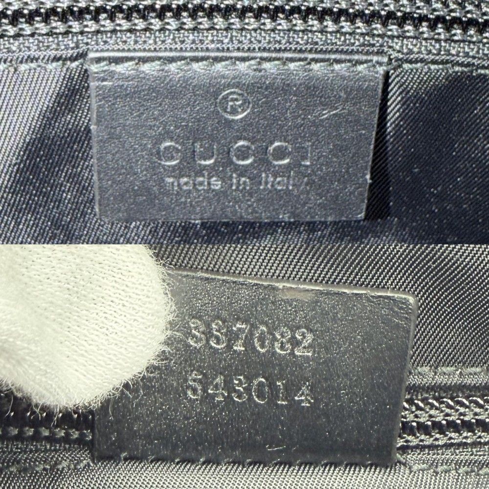Gucci Clutch Second Pouch GG Supreme Canvas Leather Black Gunmetal — view 4