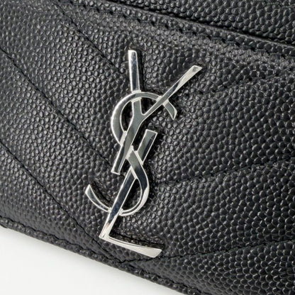 Saint Laurent Paris Card Case Cassandra Set Era Leather Black Silver — view 6