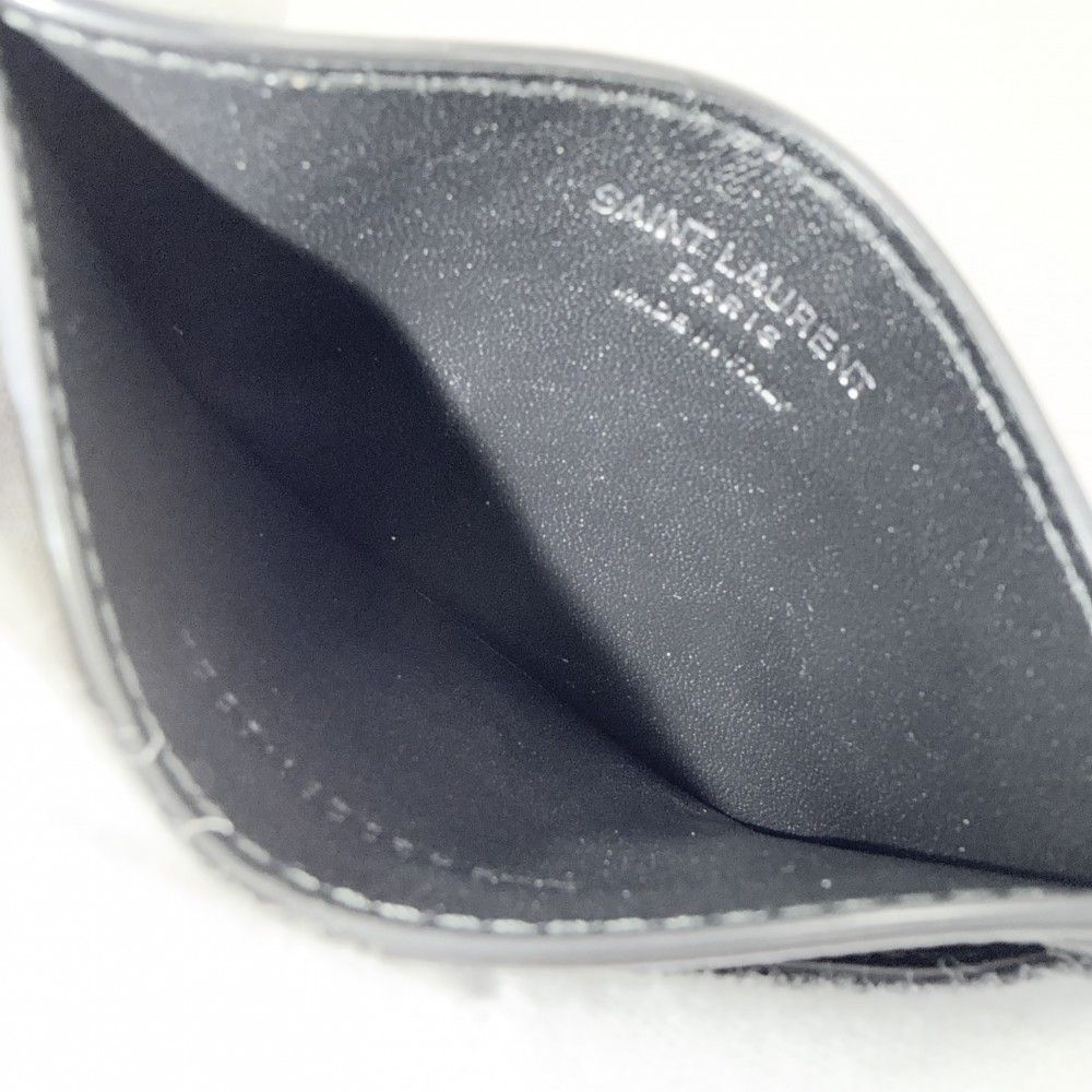 Saint Laurent Paris Card Case Cassandra Set Era Leather Black Silver — view 4
