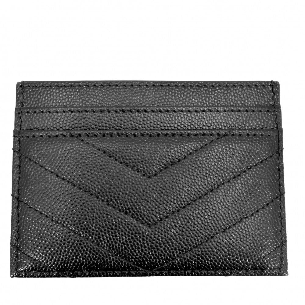 Saint Laurent Paris Card Case Cassandra Set Era Leather Black Silver — view 2