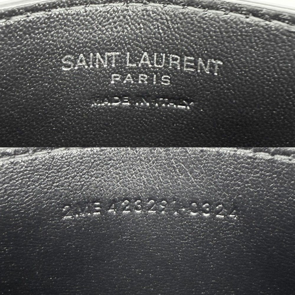 Saint Laurent Paris Card Case Cassandra Set Era Leather Black Silver — view 5