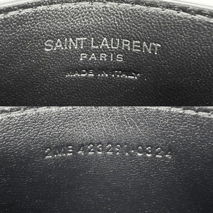 Saint Laurent Paris Card Case Cassandra Set Era Leather Black Silver — view 5