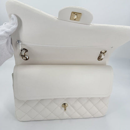 Chanel Shoulder Bag Quilted 30 CC Logo Turnlock Double Flap Bag Chain Caviar — view 4