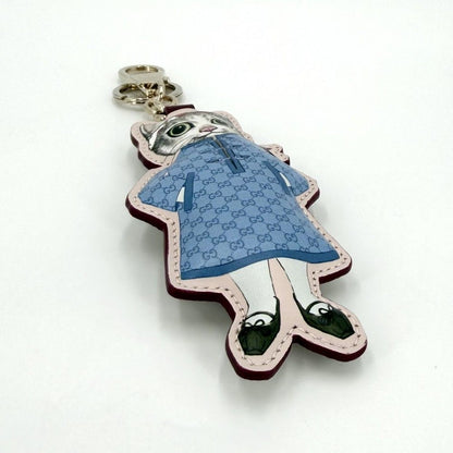 Gucci Key Ring Yu Higuchi Collaboration Key Holder Charm Cat GG Supreme Leather — view 3