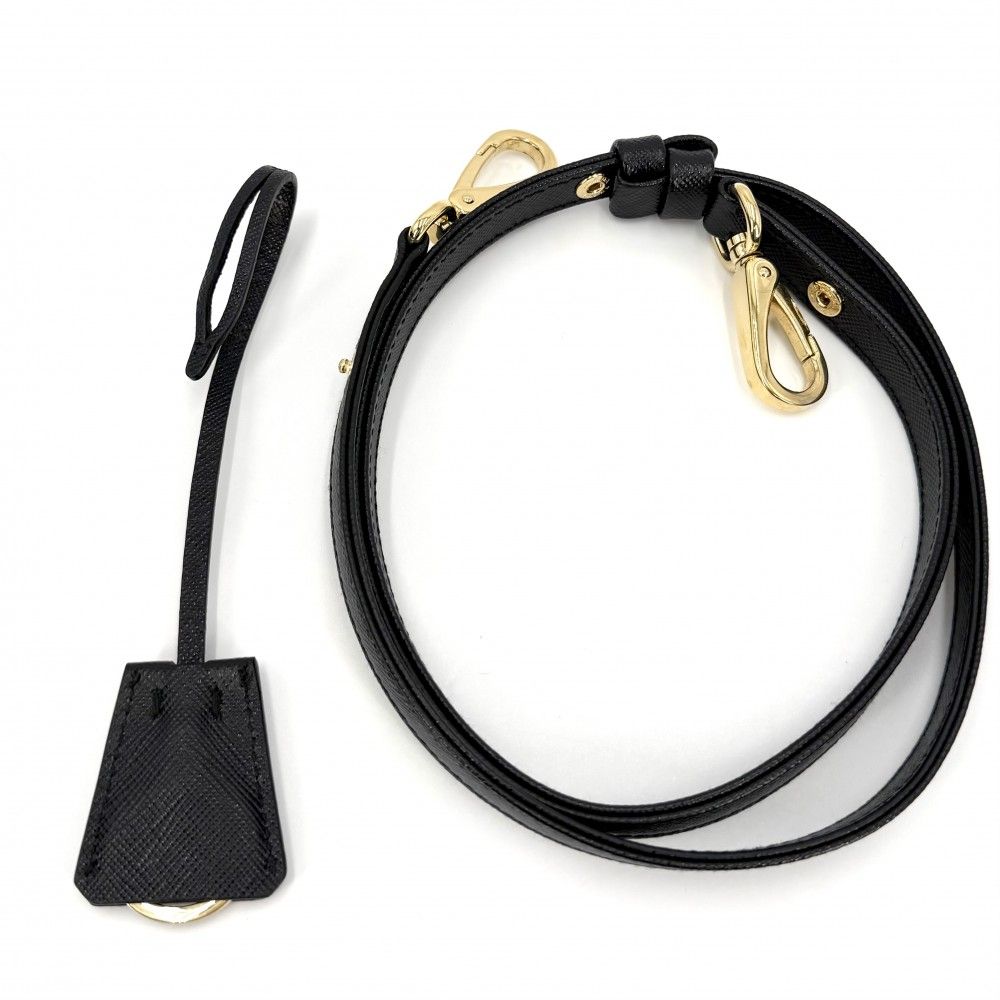 Prada 2-Way Triangle Logo Mini Bag Crossbody Quilted Nylon Black Gold — view 7