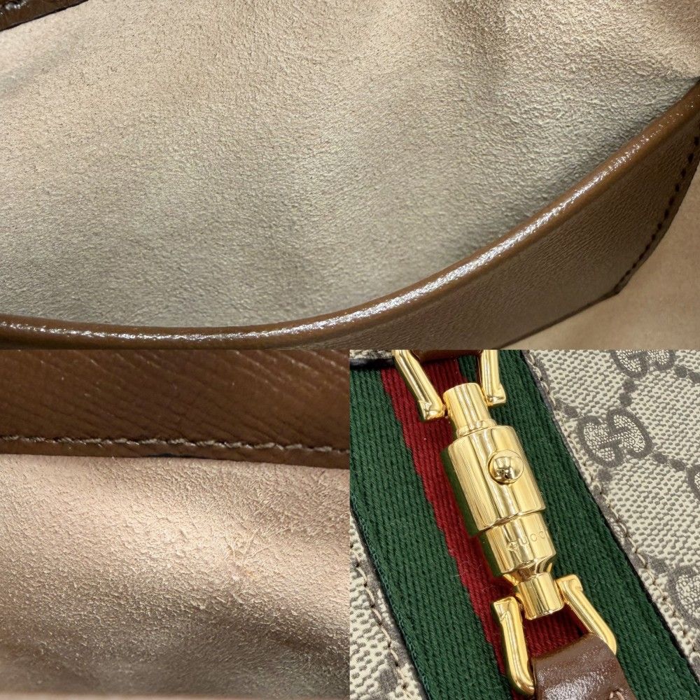 Gucci 2-Way Jackie Mini Hobo Shoulder Bag Crossbody Sherry Line GG Supreme — view 6