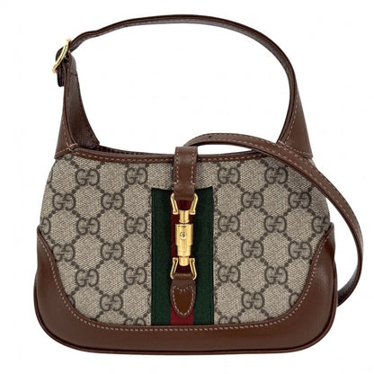 Gucci 2-Way Jackie Mini Hobo Shoulder Bag Crossbody Sherry Line GG Supreme