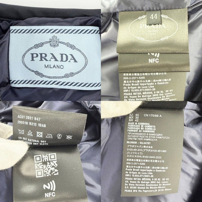 Prada Jacket Color Down Triangle Logo 44 Navy Silver Polyamide Spring Autumn — view 4
