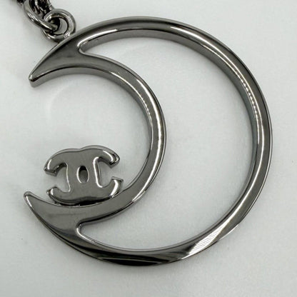 Chanel Necklace Moon Motif CC Logo Adjuster with Star Rhinestone 17k Silver — view 7