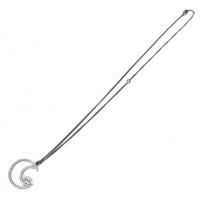 Chanel Necklace Moon Motif CC Logo Adjuster with Star Rhinestone 17k Silver — view 5