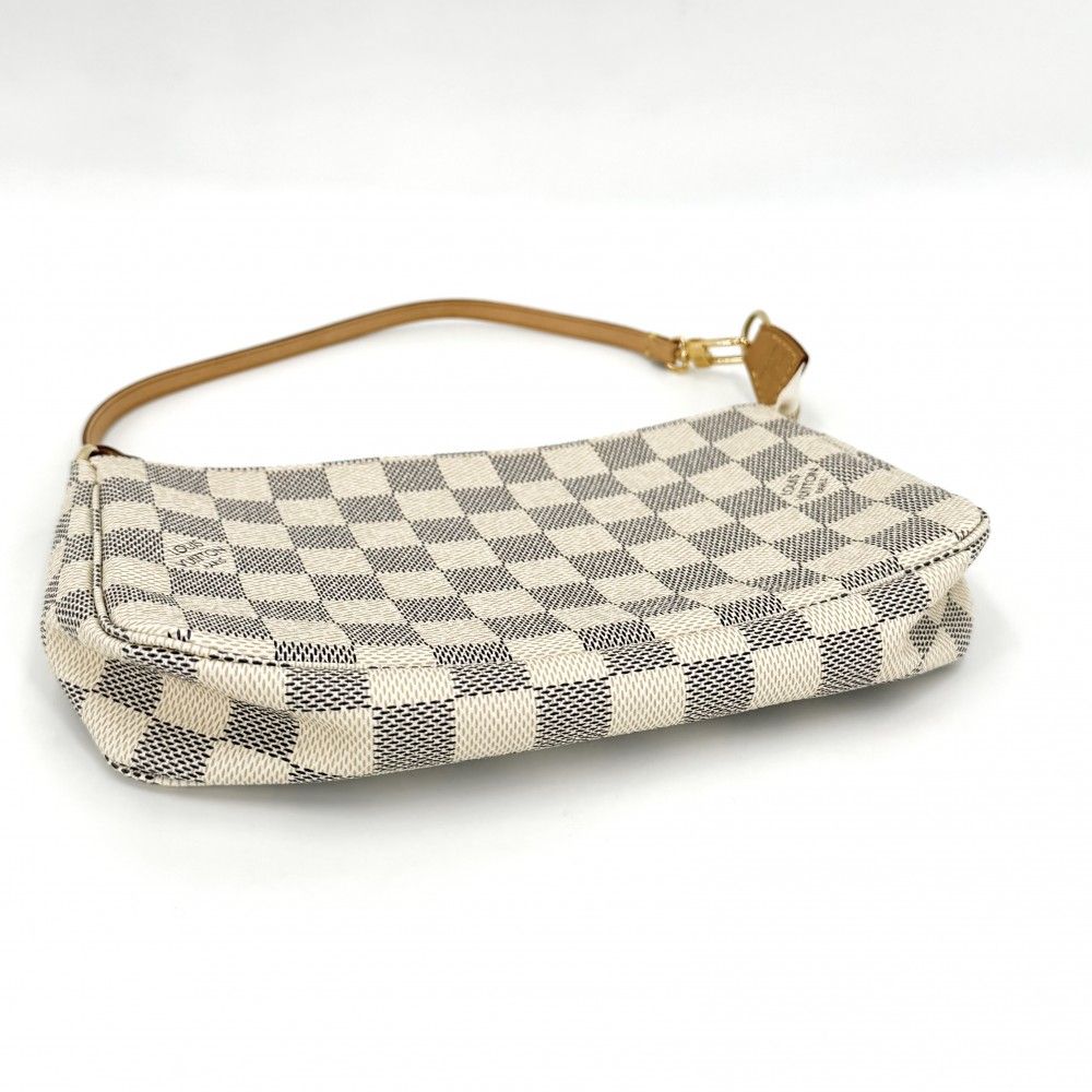 Louis Vuitton Handbag Pochette Accessoires Damier Azur Canvas White Gold — view 3