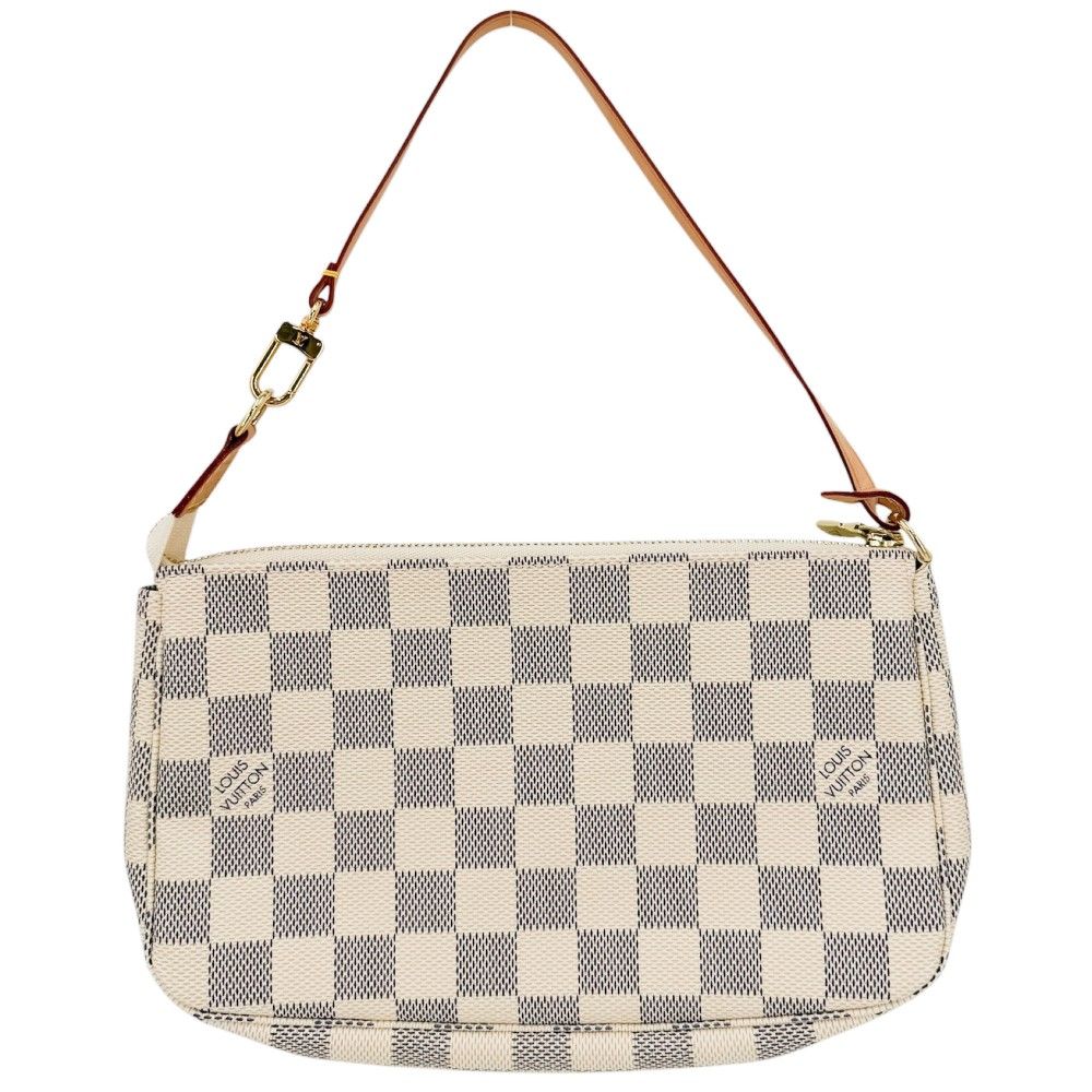 Louis Vuitton Handbag Pochette Accessoires Damier Azur Canvas White Gold — view 2