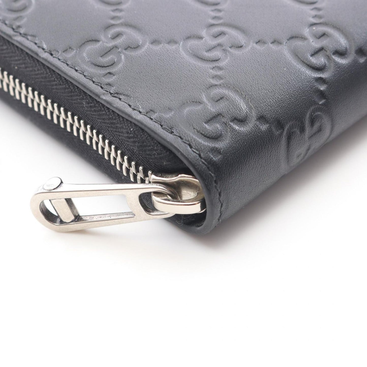 Gucci Round Wallet GG Emblem Black Leather — view 8