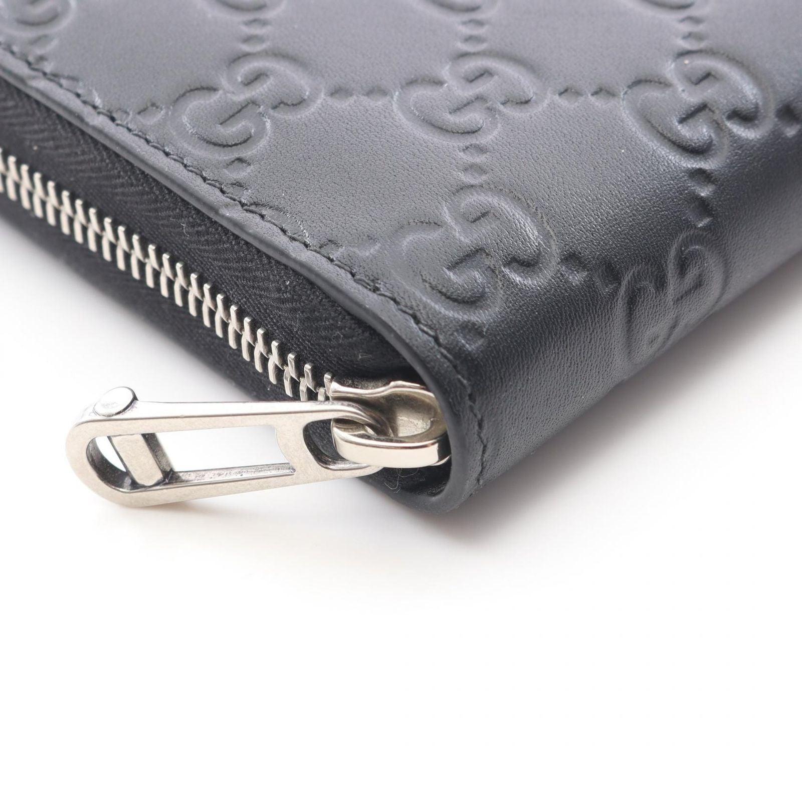 Gucci Round Wallet GG Emblem Black Leather — view 8