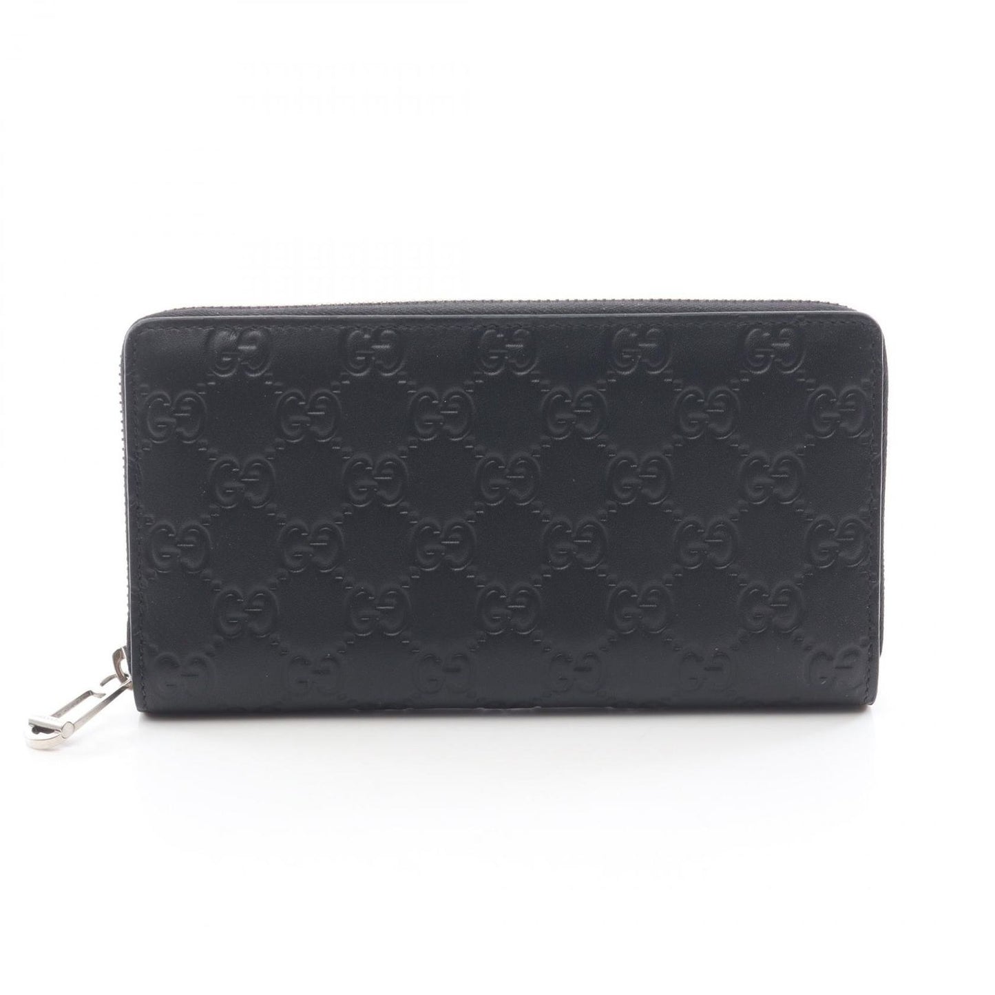 Gucci Round Wallet GG Emblem Black Leather
