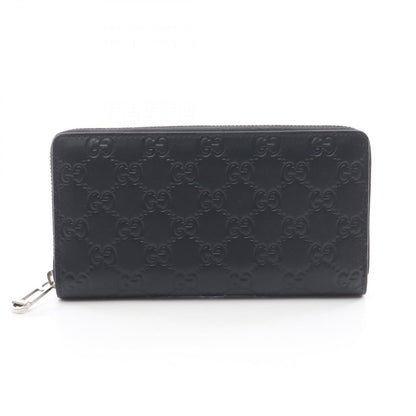 Gucci Round Wallet GG Emblem Black Leather