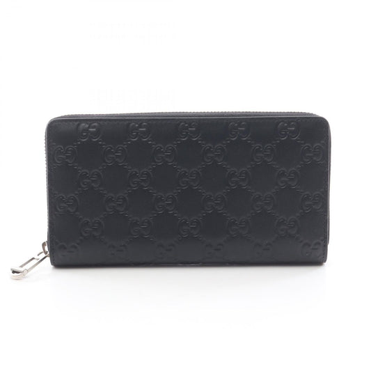 Gucci Round Wallet GG Emblem Black Leather