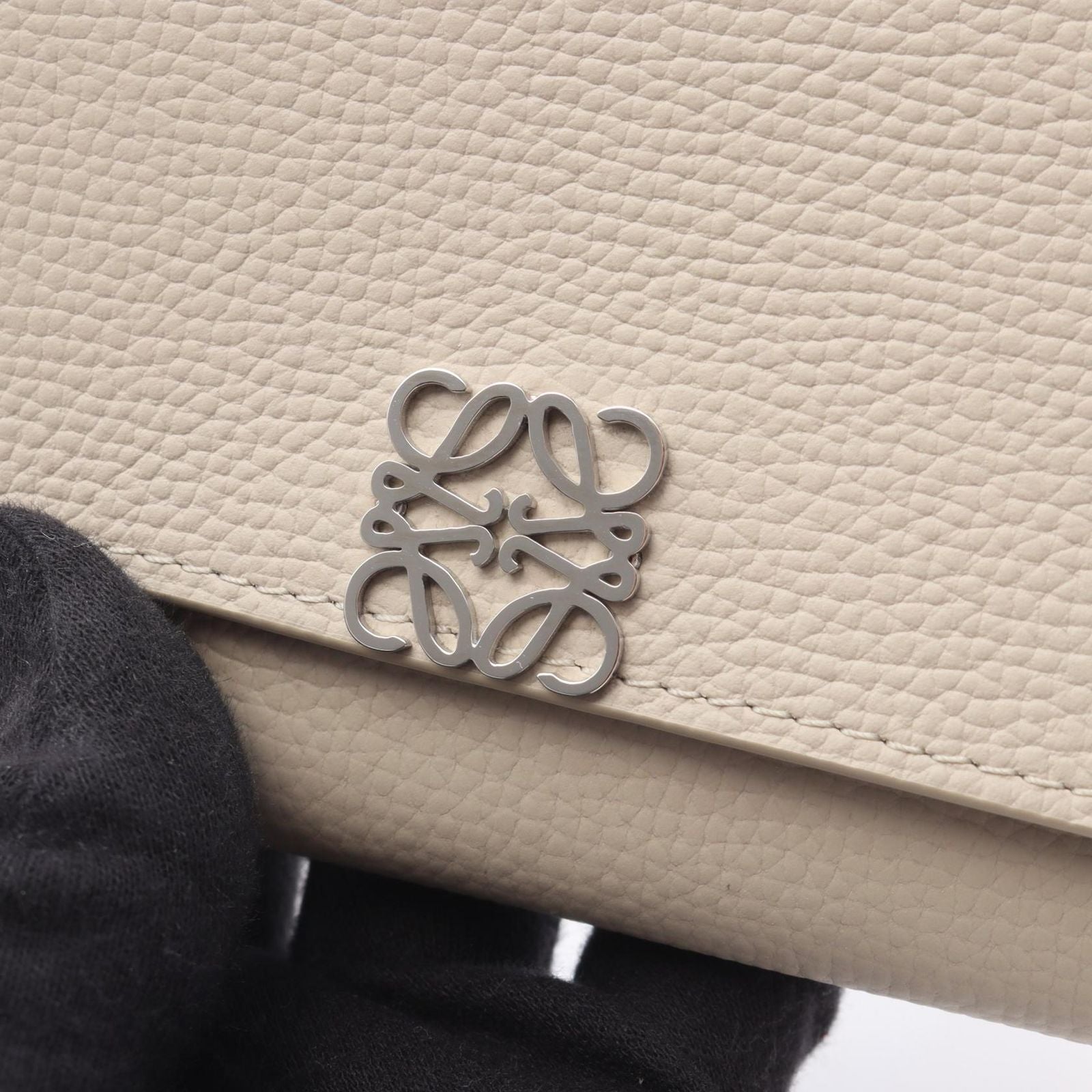 Loewe Bifold Wallet Anagram Continental Light Beige Leather — view 6