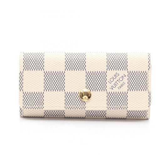 Louis Vuitton Key Case Multicles 4 Damier Azur Quadruple Strand Leather