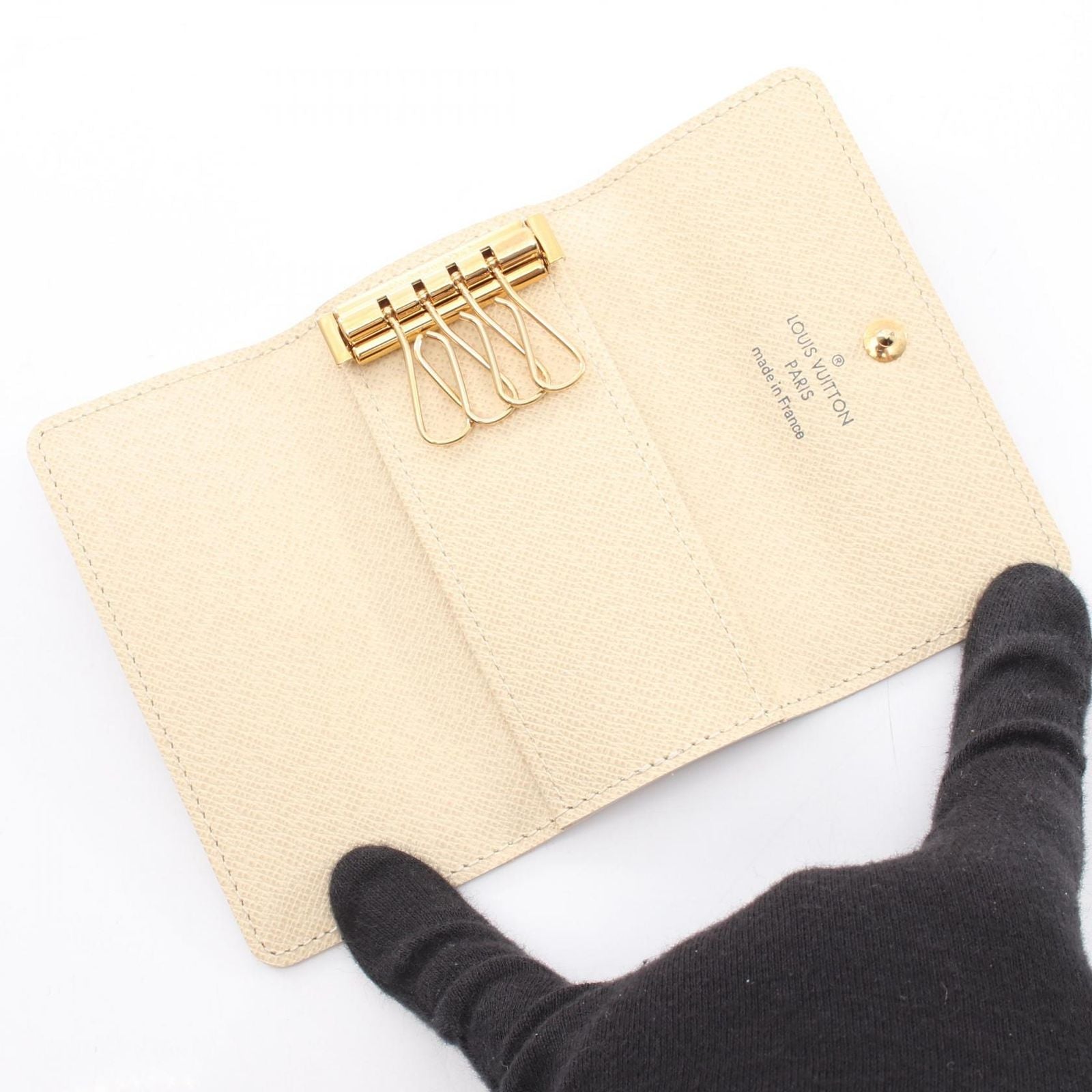 Louis Vuitton Key Case Multicles 4 Damier Azur Quadruple Strand Leather — view 3