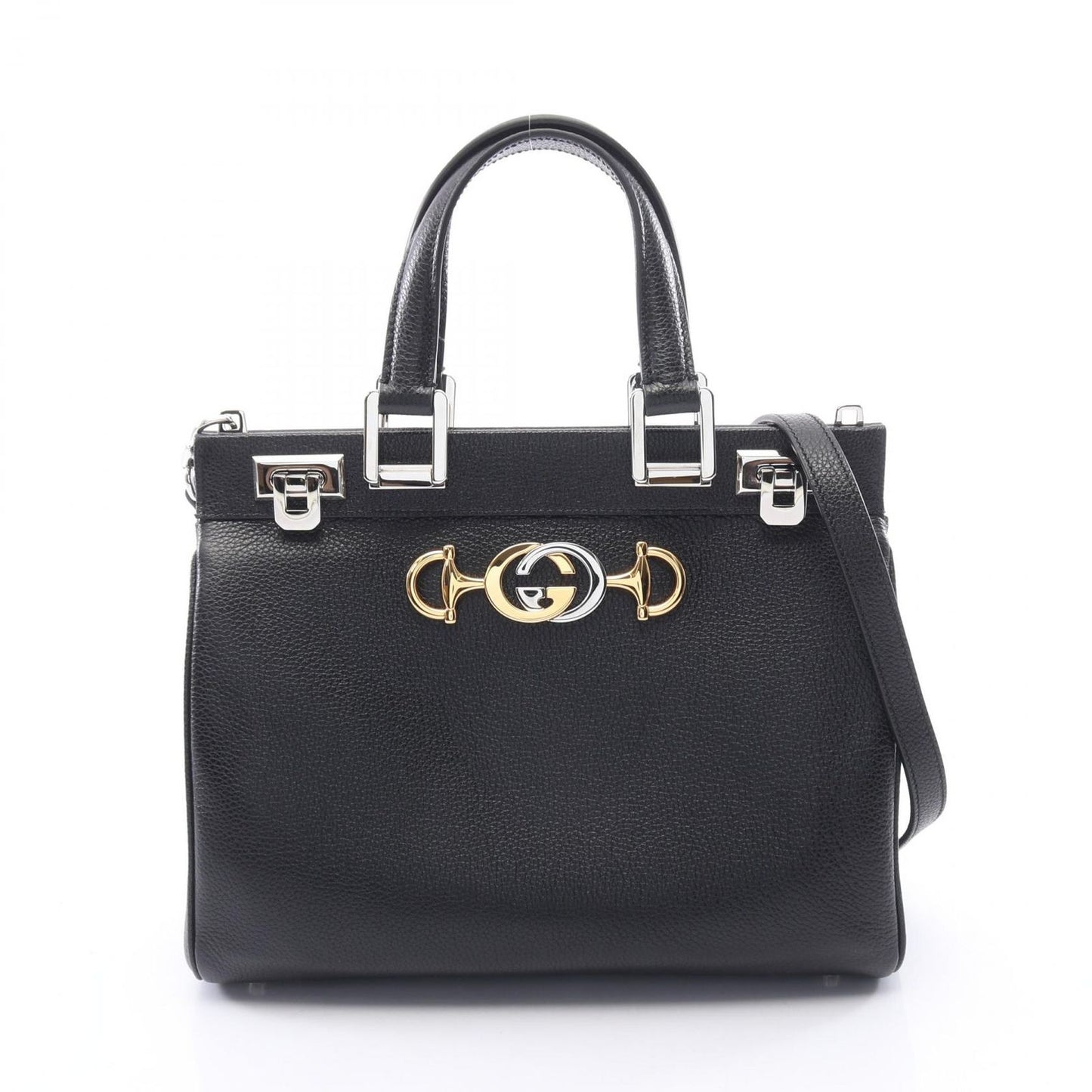 Gucci Handbag Zumi Small 2-Way Top Handle Bag Black Leather