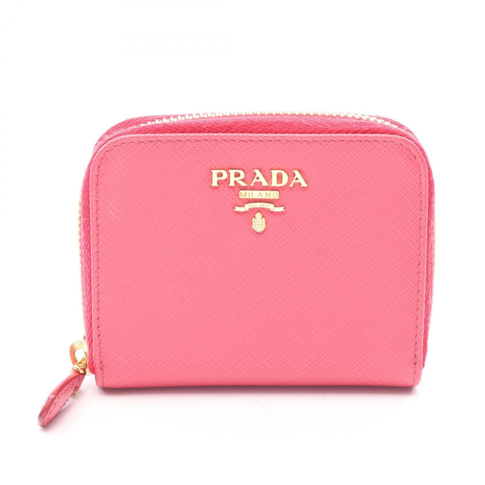 Prada Coin Case Saffiano Metal Zip Around 1 268 Pink Leather