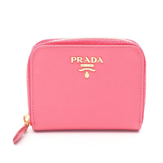 Prada Coin Case Saffiano Metal Zip Around 1 268 Pink Leather
