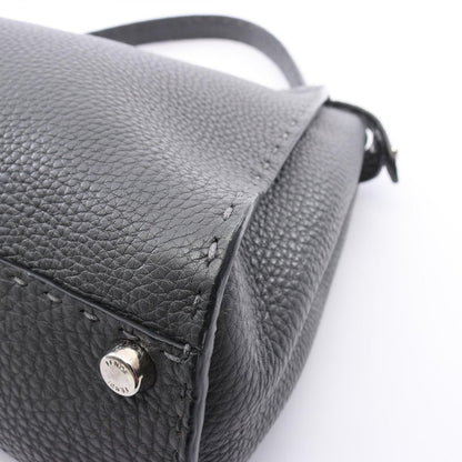 Fendi Handbag Peekaboo Regular Selleria 2-Way Charcoal Gray Leather — view 5