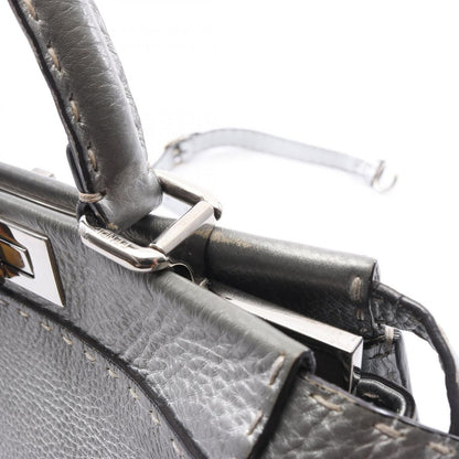 Fendi Handbag Peekaboo Regular Selleria 2-Way Silver Leather — view 7