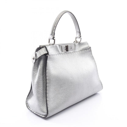 Fendi Handbag Peekaboo Regular Selleria 2-Way Silver Leather — view 2