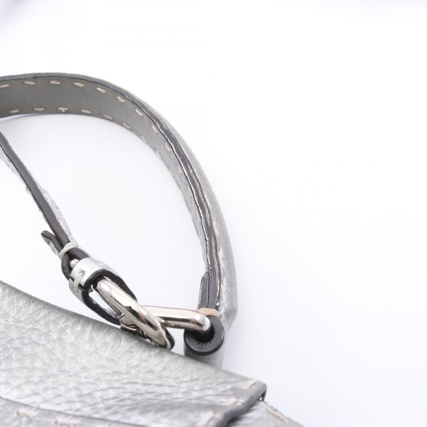 Fendi Handbag Peekaboo Regular Selleria 2-Way Silver Leather — view 9