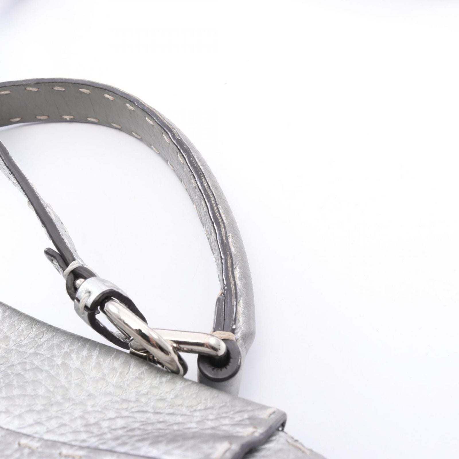 Fendi Handbag Peekaboo Regular Selleria 2-Way Silver Leather — view 9