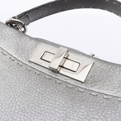 Fendi Handbag Peekaboo Regular Selleria 2-Way Silver Leather — view 6