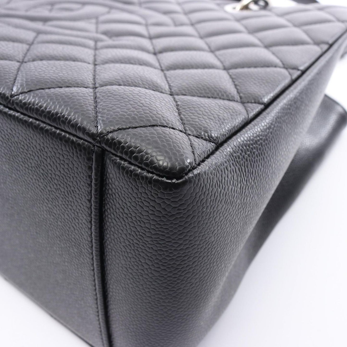 Chanel Tote Quilted Grand Shopping GST Black Caviar Leather Chain — view 6