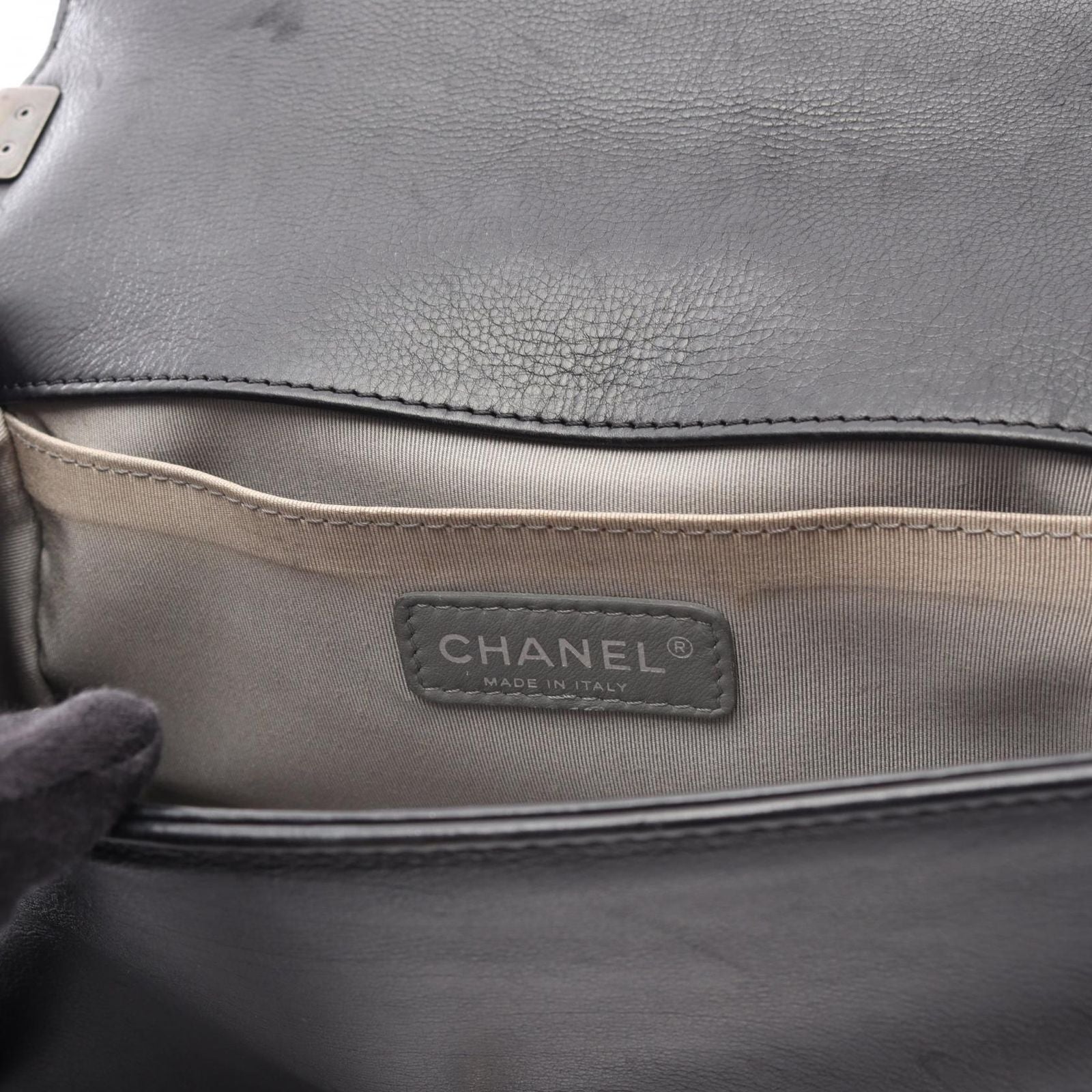 Chanel Shoulder Bag Boy Black Lambskin Boy Wild Stitch Chain — view 6