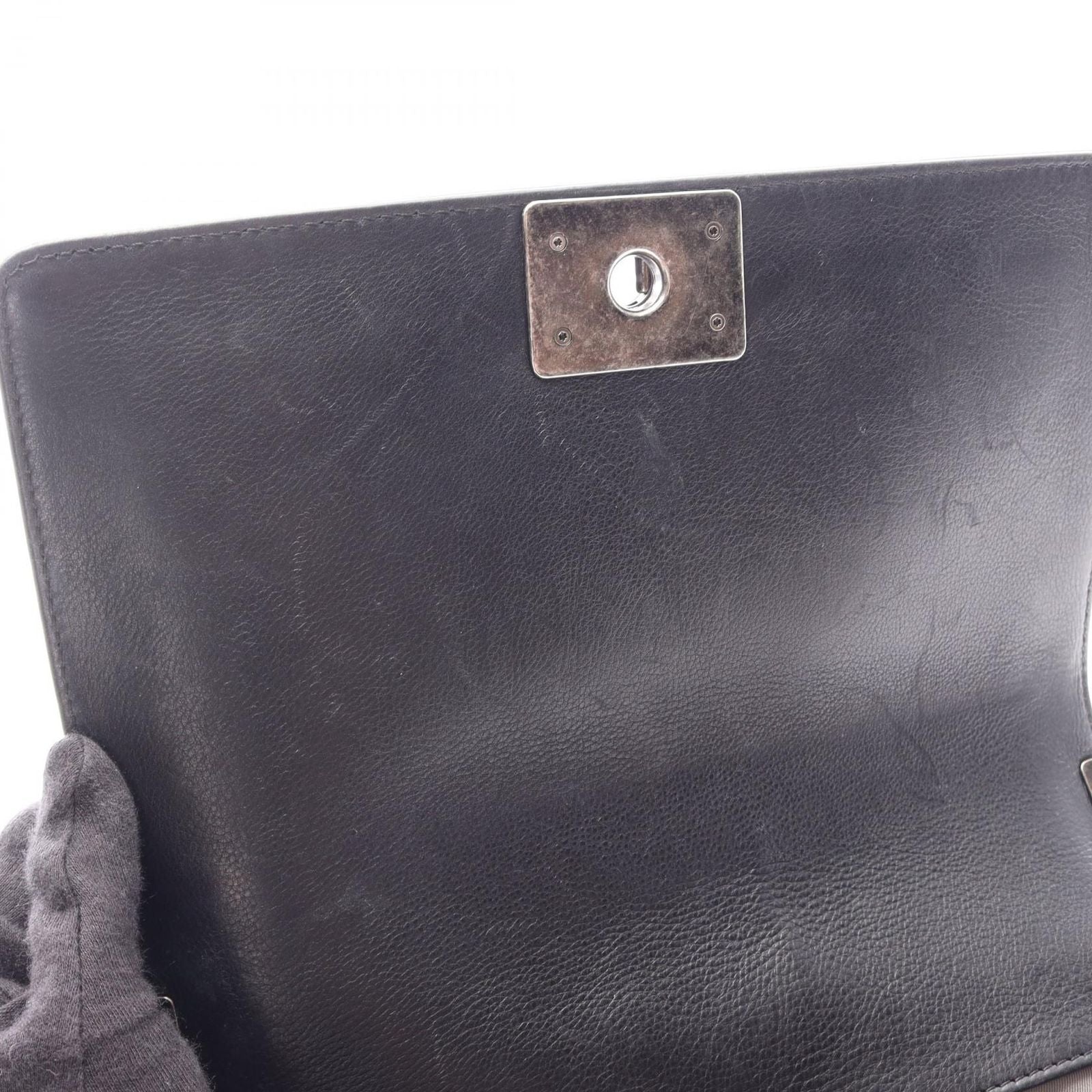 Chanel Shoulder Bag Boy Black Lambskin Boy Wild Stitch Chain — view 7