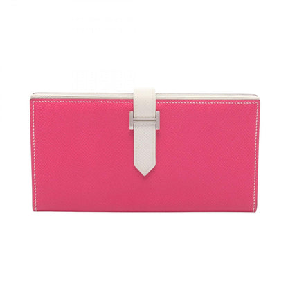 Hermes Bifold Wallet Bearn Souffle Rosetillian White