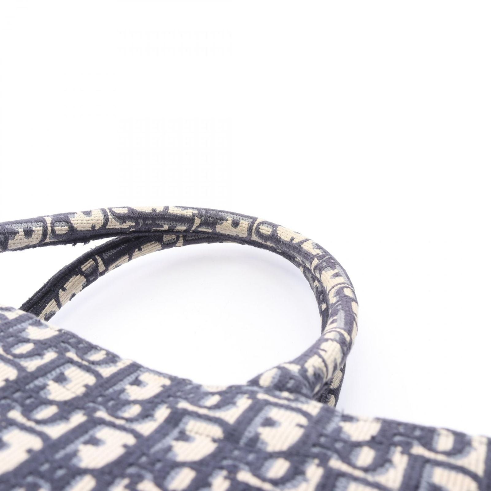 Dior Tote Book Oblique Embroidery Navy Canvas — view 6