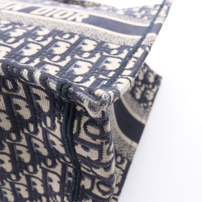 Dior Tote Book Oblique Embroidery Navy Canvas — view 5