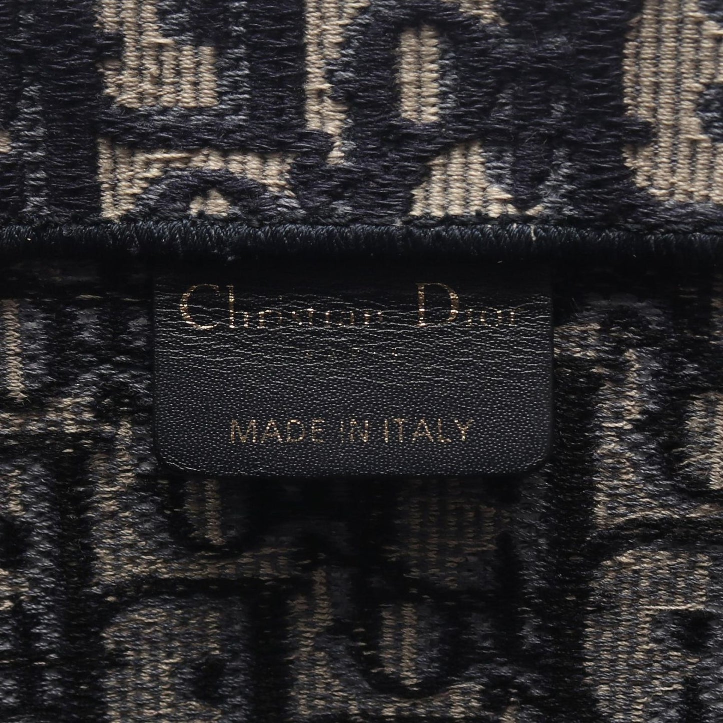 Dior Tote Book Oblique Embroidery Navy Canvas — view 4