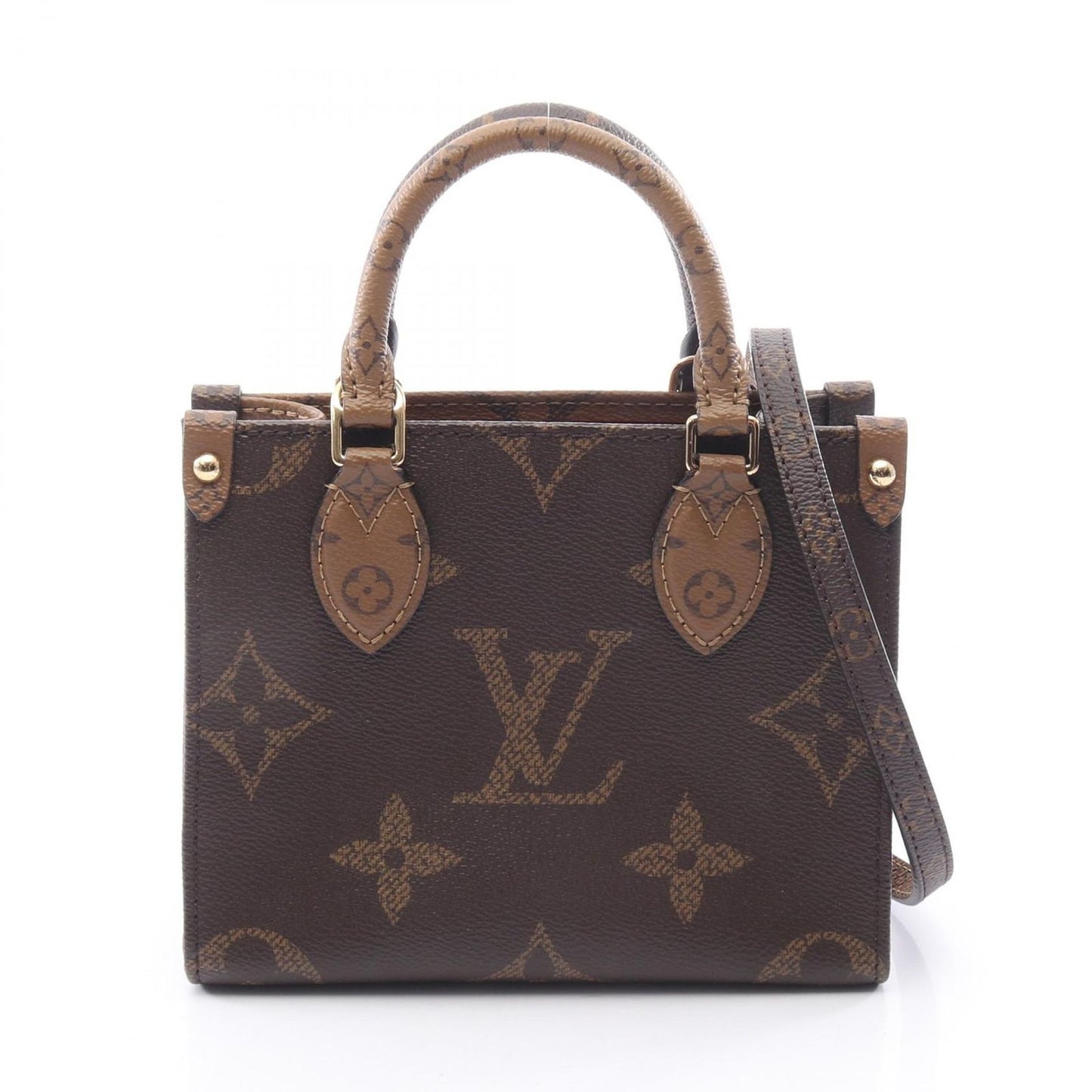 Louis Vuitton Handbag On The Go BB Monogram Reverse 2-Way Canvas Leather