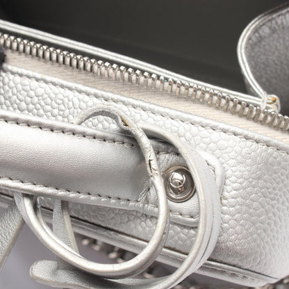Chanel Shoulder Bag CC Figurine Small Vanity Silver Caviar Leather CC Quilted — view 8