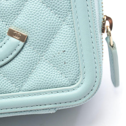 Chanel Shoulder Bag CC Filigree Mini Vanity Light Blue Caviar Leather CC — view 7